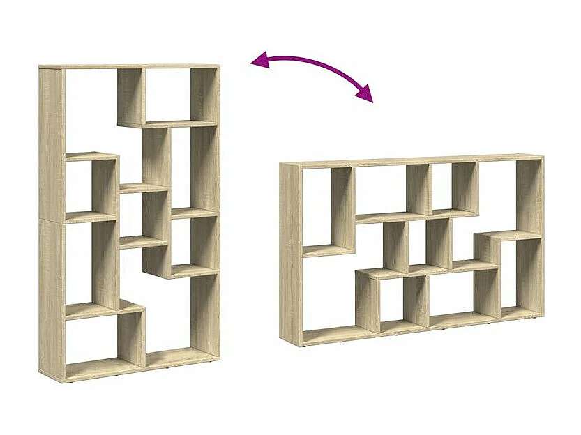Bibliothèque chêne sonoma 72x20x120 bois d'ingénierie