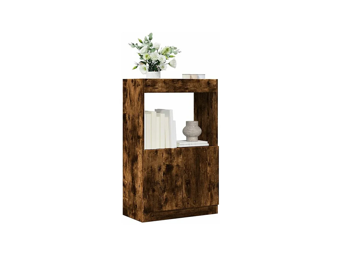 Buffet haut chêne fumé 63x33x100 bois d'ingénierie