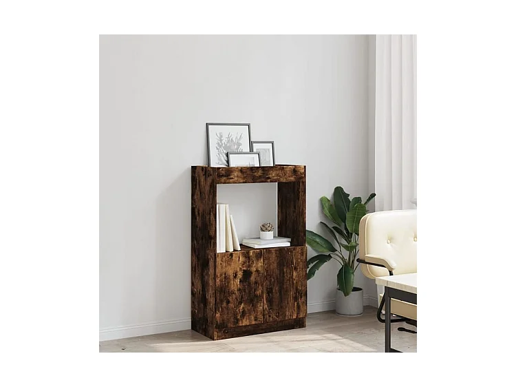 Buffet haut chêne fumé 63x33x100 bois d'ingénierie