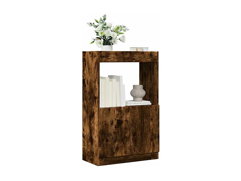 Buffet haut chêne fumé 63x33x100 bois d'ingénierie