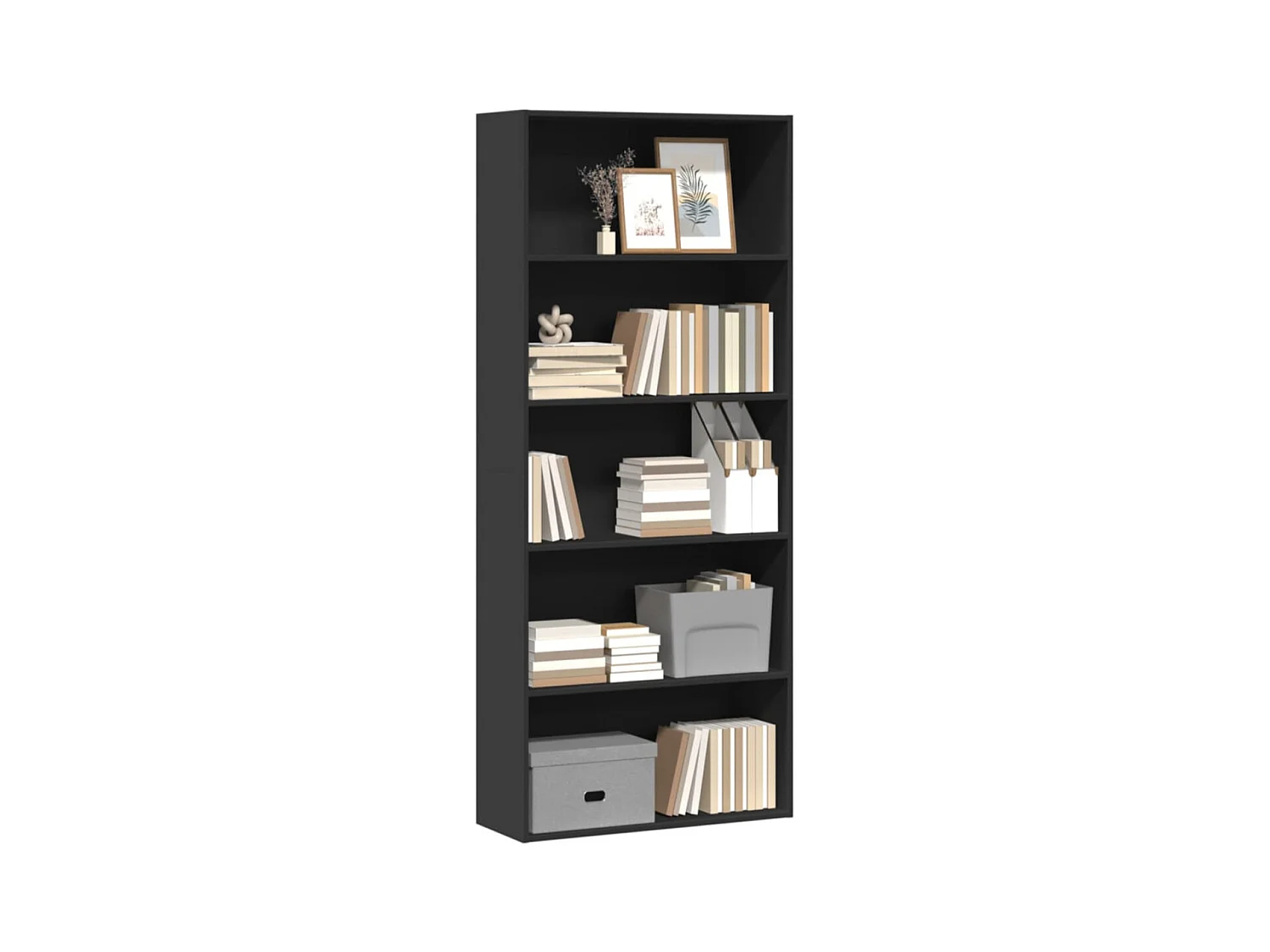 Bibliothèque 5 niveaux en bois Klazo L80xH189xP30 - Style Classique-Couleur Marron clair