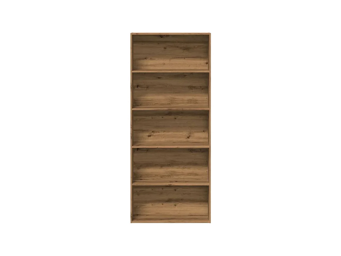 Bibliothèque 5 niveaux en bois Klazo L80xH189xP30 - Style Classique-Couleur Marron clair