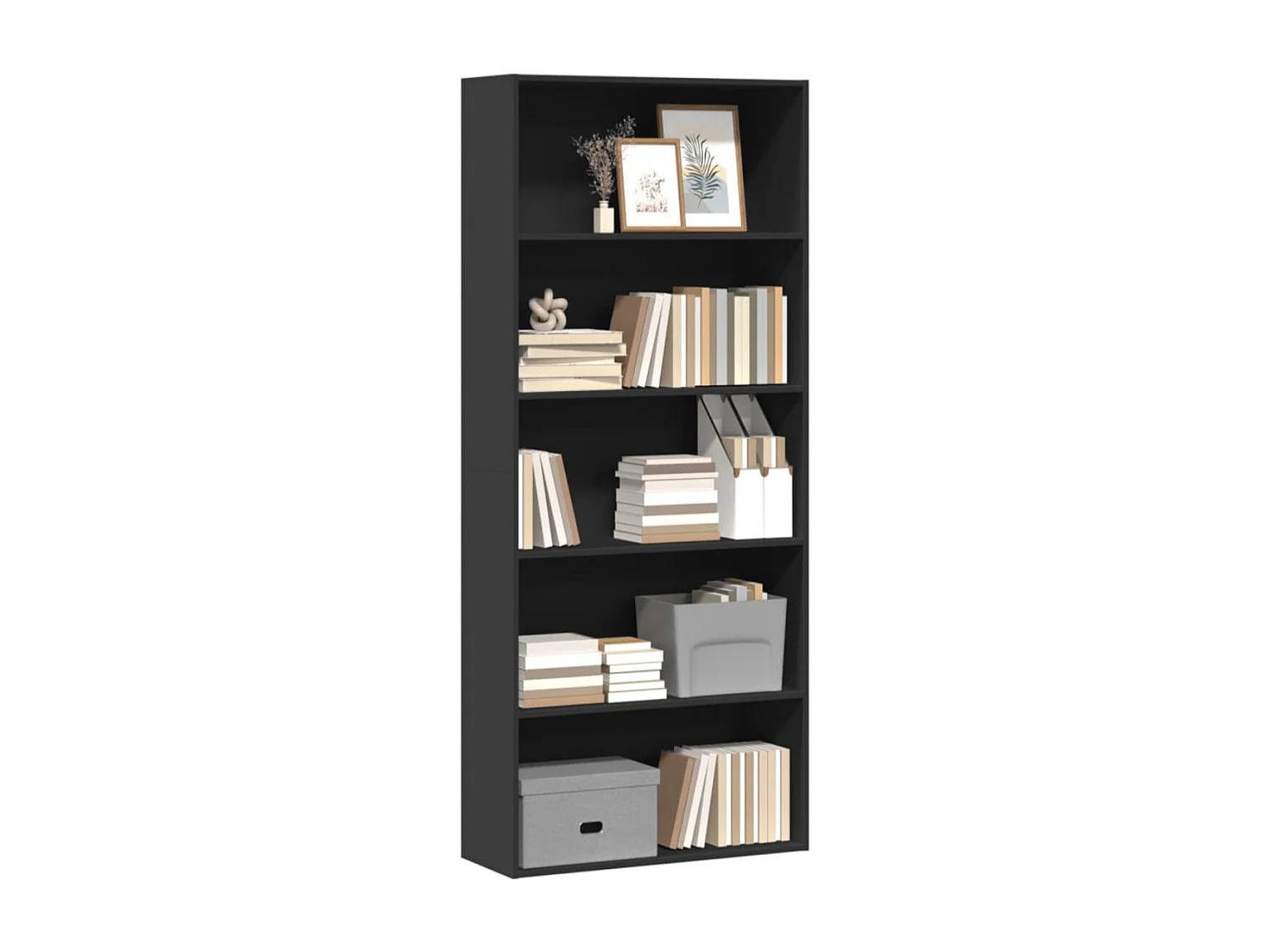 Bibliothèque 5 niveaux en bois Klazo L80xH189xP30 - Style Classique-Couleur Marron clair