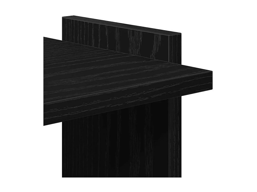 Bibliothèque à 3 niveaux noir 60x30x120 bois d'ingénierie