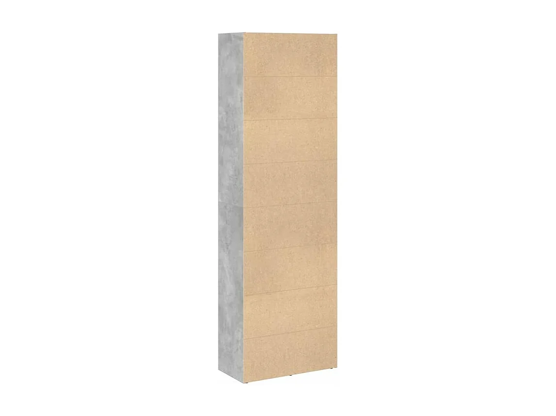 Bibliothèque gris béton 60x30x189 bois d'ingénierie