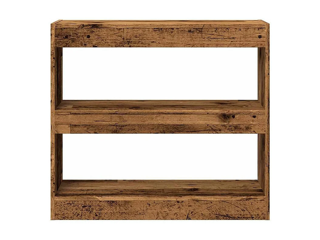 Bibliothèque-Séparateur de pièce vieux bois 80x30x72