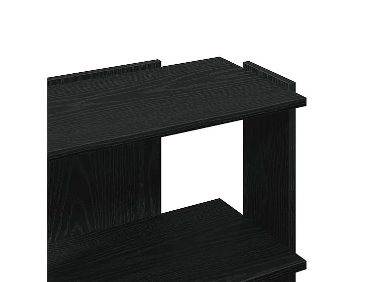 Bibliothèque à 3 niveaux noir 60x30x60 bois d'ingénierie