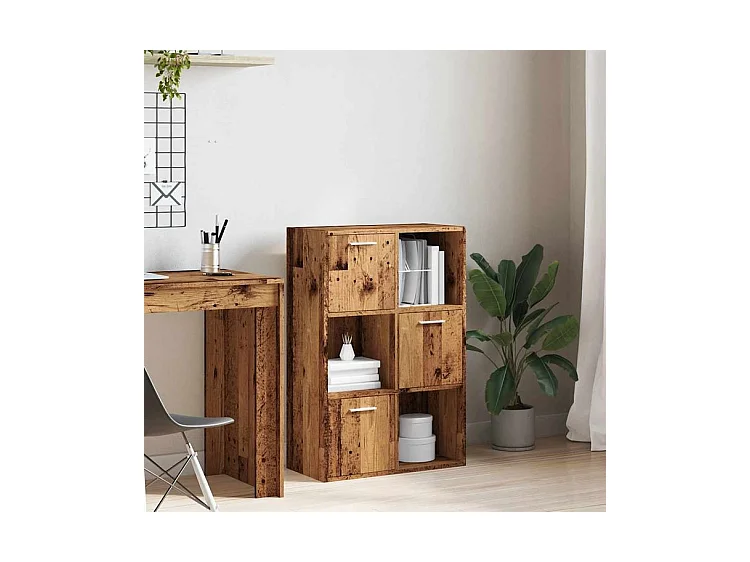 Bibliothèque vieux bois 60,5x30x90 bois d'ingénierie