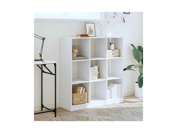 Bibliothèque blanc 102x32x108 bois d'ingénierie