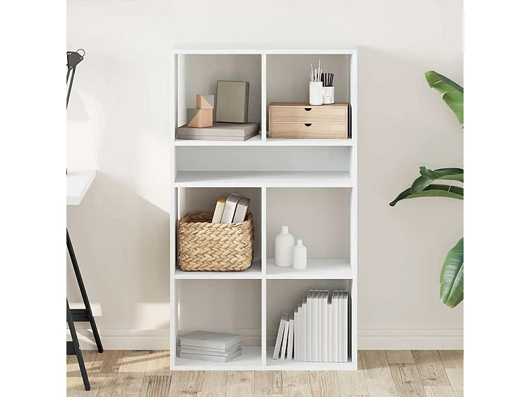 Bibliothèque blanc 66x31x112 bois d'ingénierie