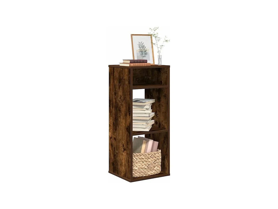 Bibliothèque chêne fumé 34x31x80 bois d'ingénierie