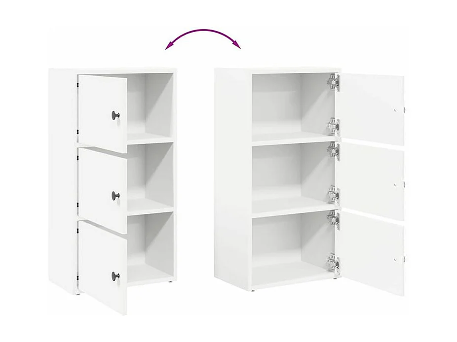 Bibliothèque blanc 40x24x77 bois d'ingénierie