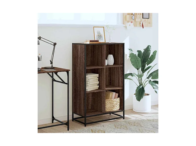 Bibliothèque chêne marron 65,5x33x107,5 bois d'ingénierie