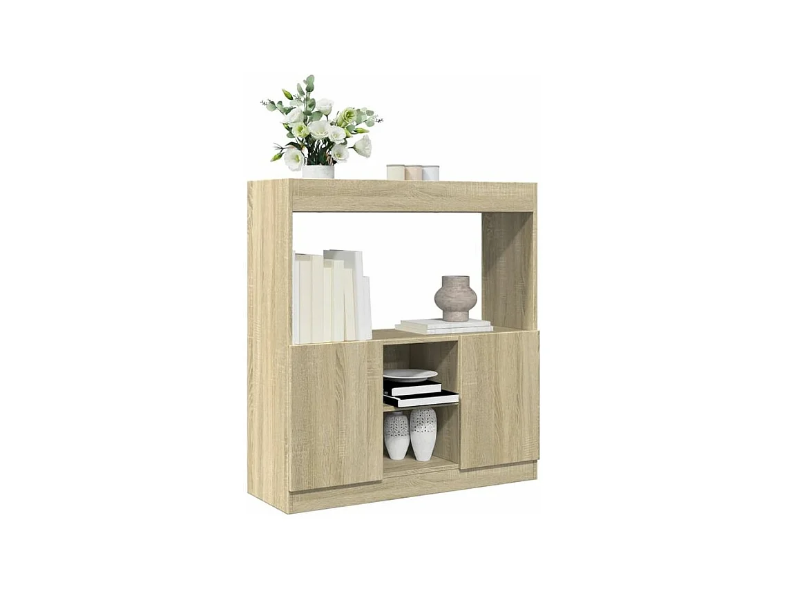 Buffet haut chêne sonoma 92x33x100 bois d'ingénierie