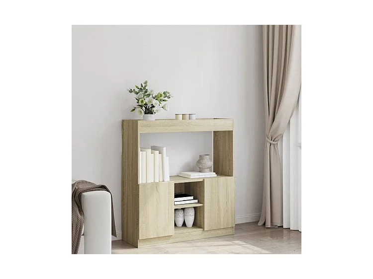 Buffet haut chêne sonoma 92x33x100 bois d'ingénierie