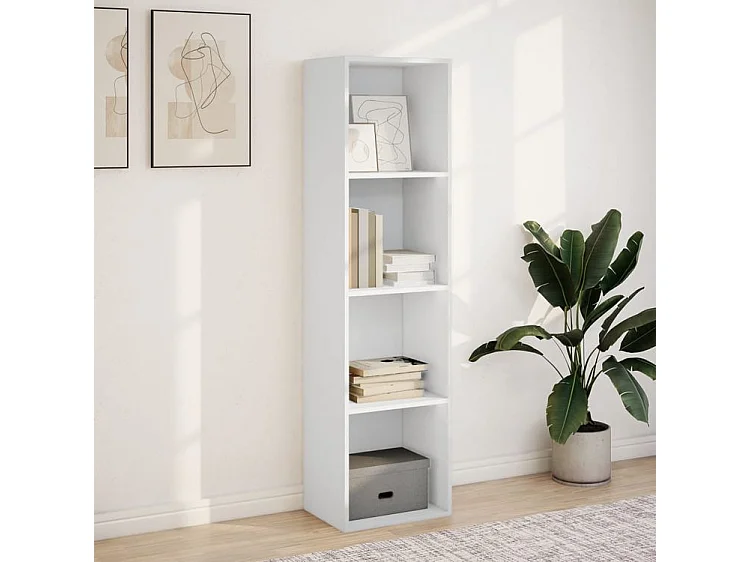 Bibliothèque blanc 40x30x152 bois d'ingénierie