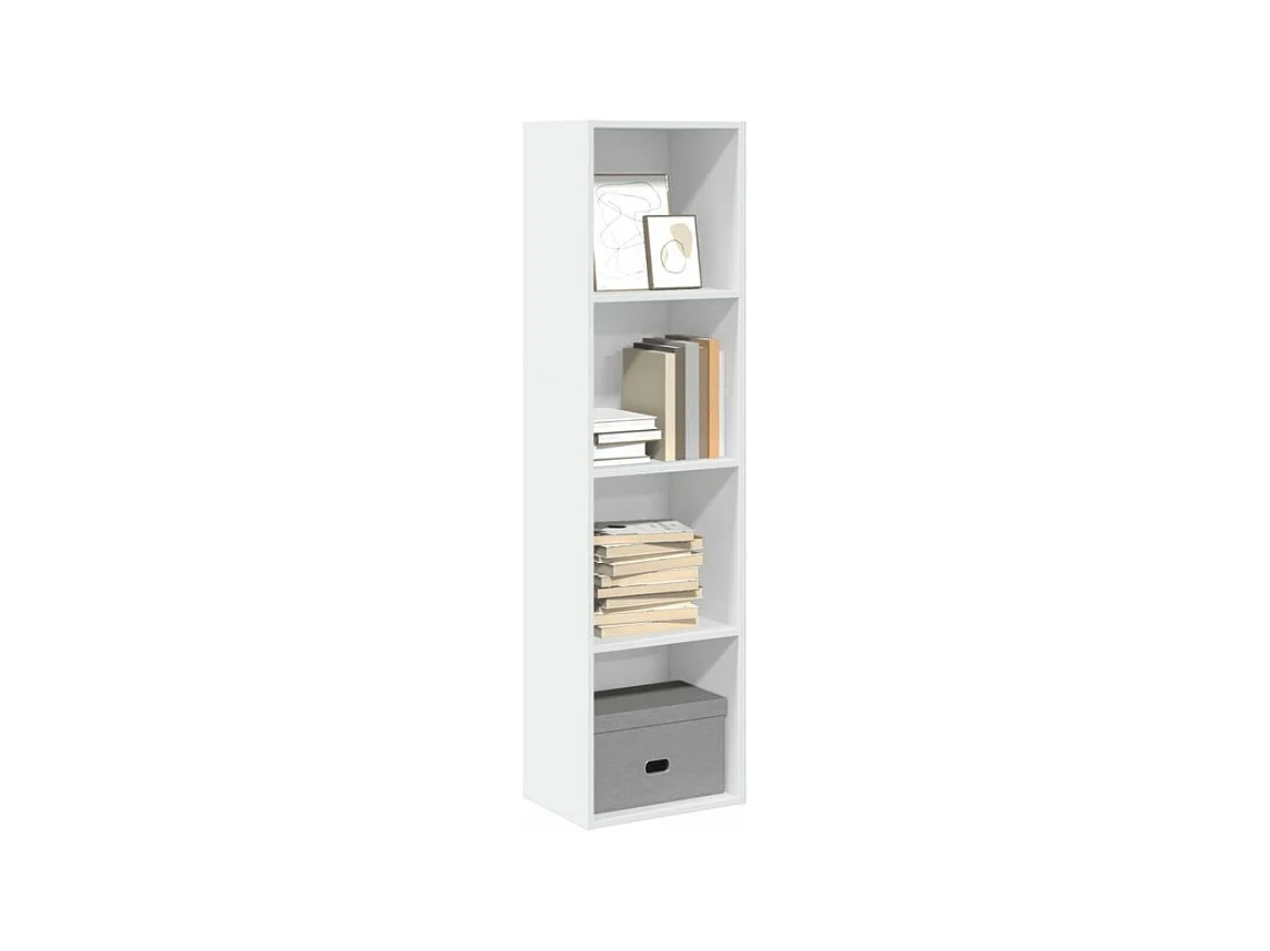 Bibliothèque blanc 40x30x152 bois d'ingénierie