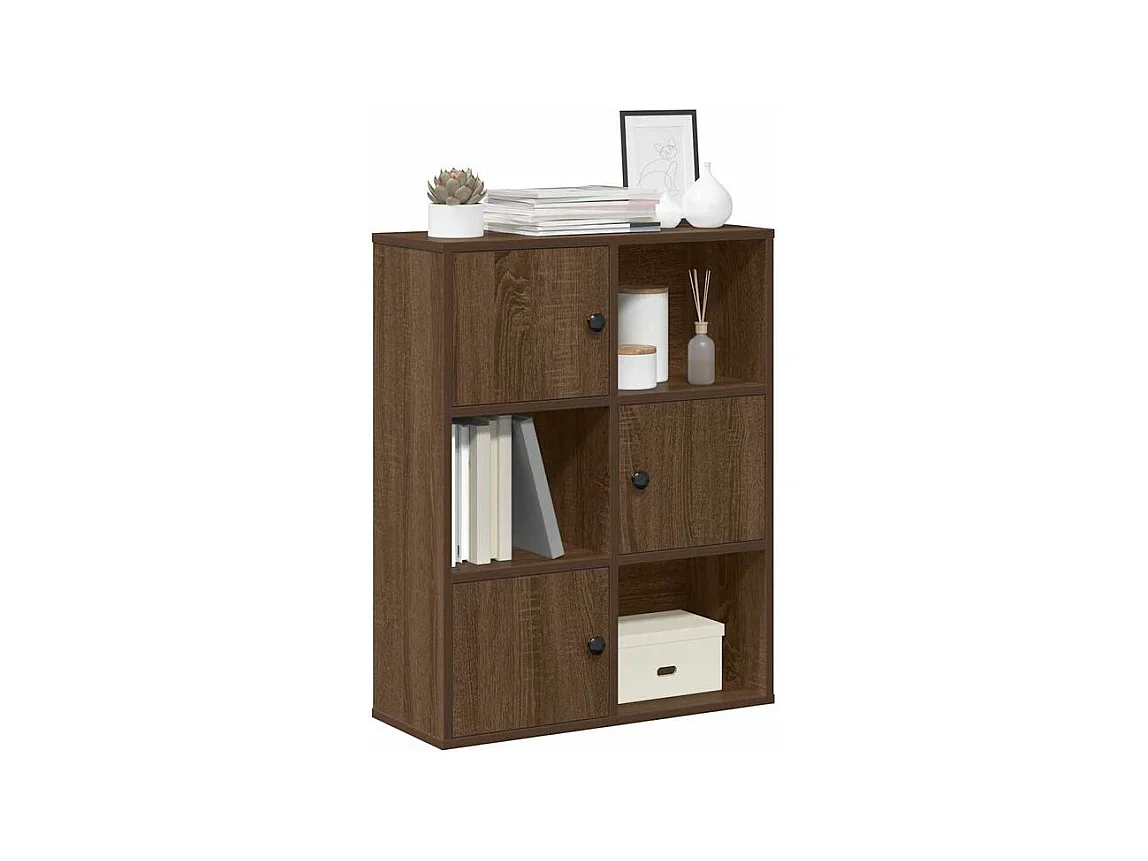 Bibliothèque chêne marron 60x24x76,5 bois d'ingénierie