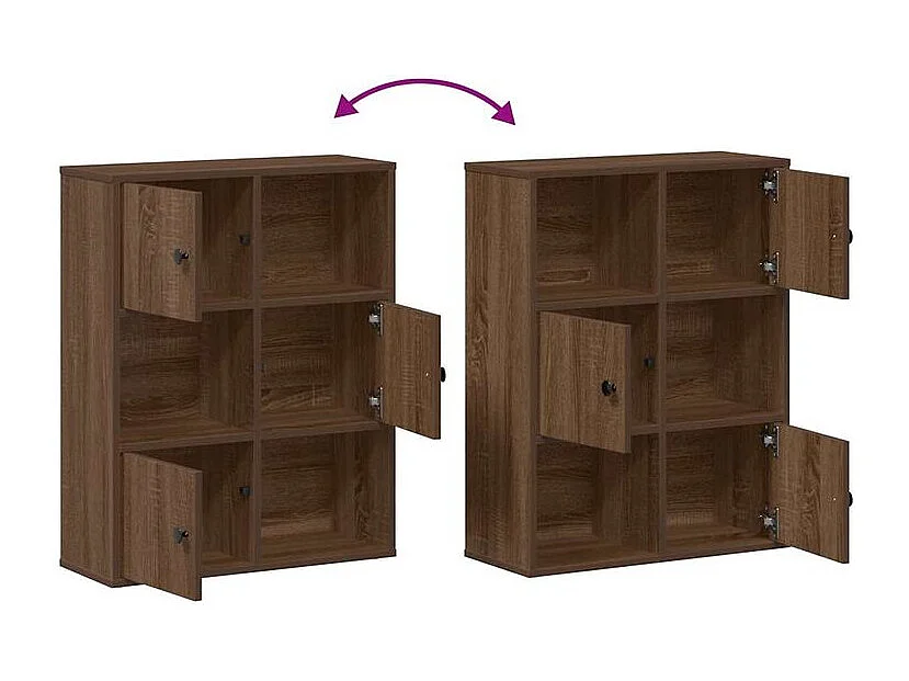 Bibliothèque chêne marron 60x24x76,5 bois d'ingénierie