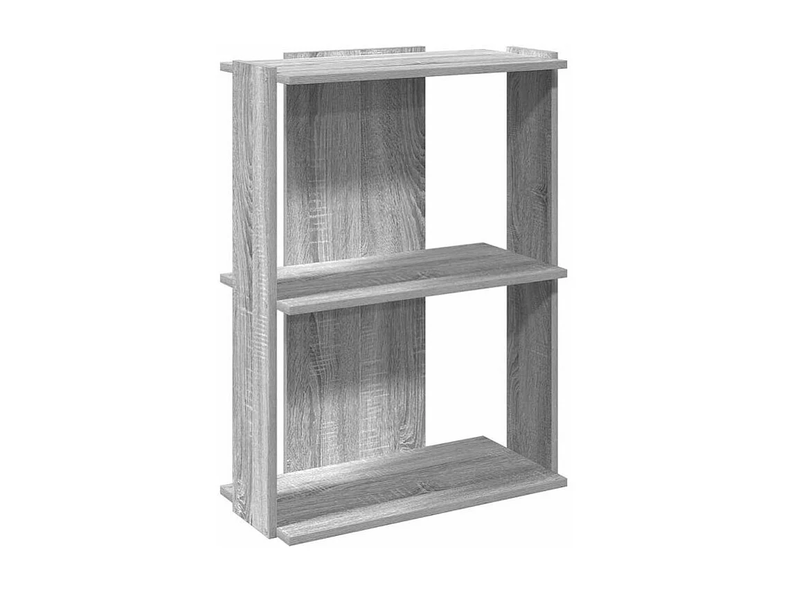 Bibliothèque 3 niveaux sonoma gris 60x30x80 bois d'ingénierie