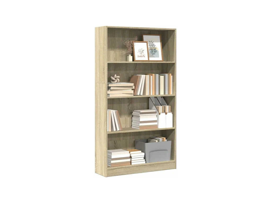 Bibliothèque chêne sonoma 80x24x143 bois d'ingénierie