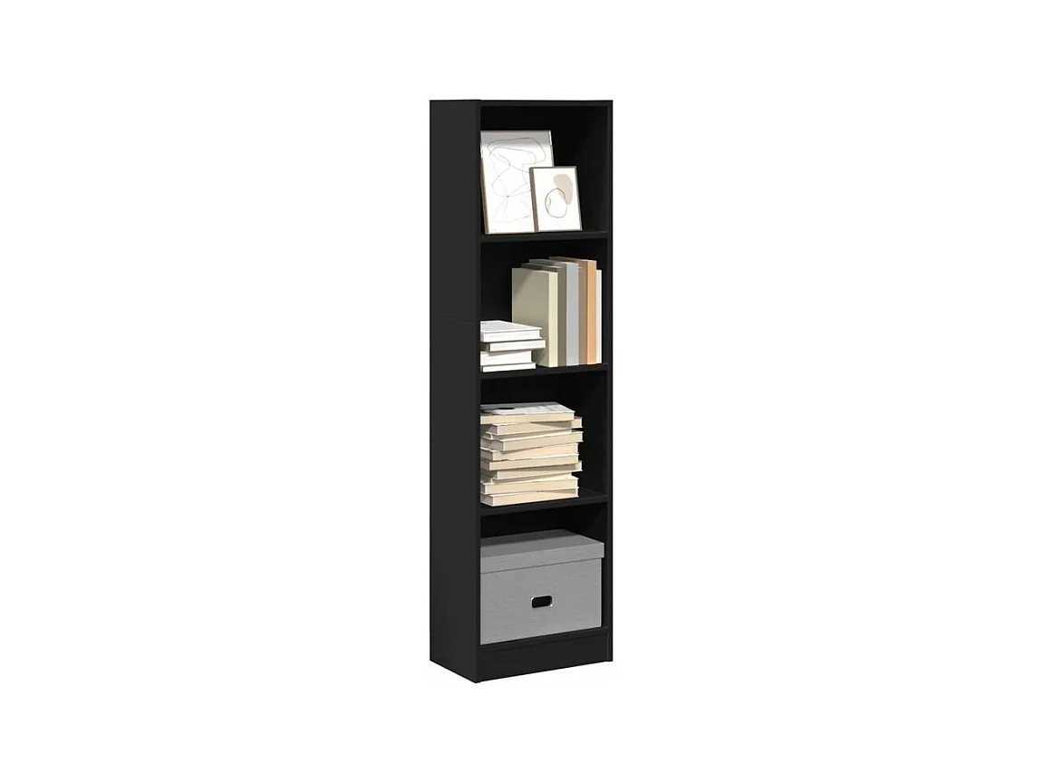 Bibliothèque noir 40x24x143 bois d'ingénierie
