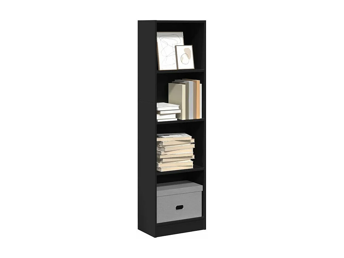 Bibliothèque noir 40x24x143 bois d'ingénierie