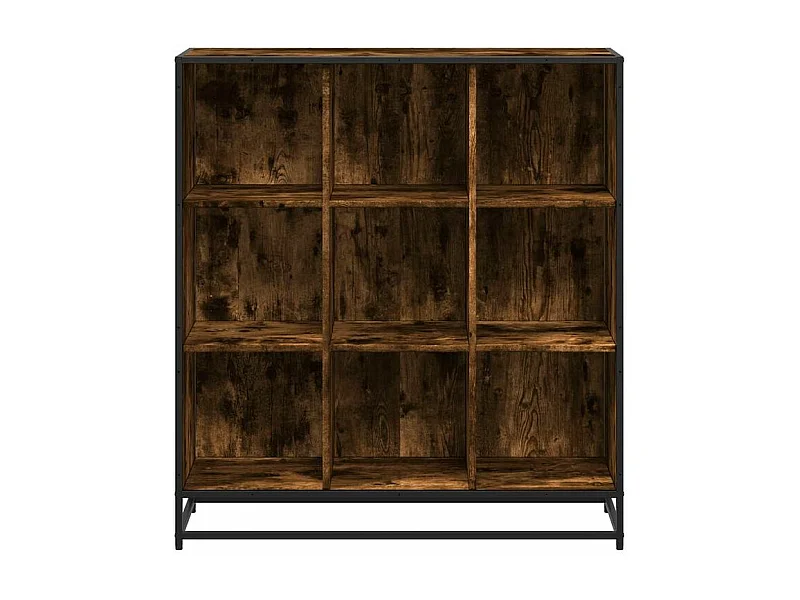 Bibliothèque chêne fumé 97,5x33x107,5 bois d'ingénierie métal