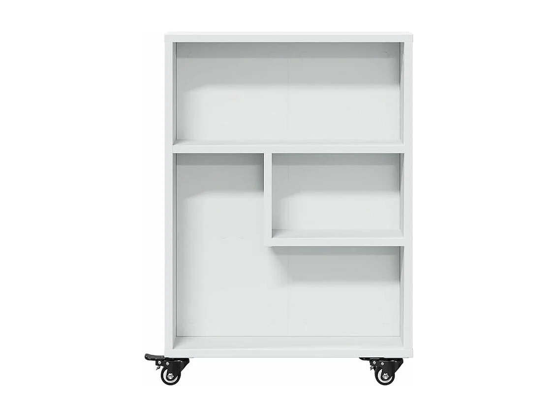 Chariot de rangement étroit blanc 48x13x68 bois d'ingénierie