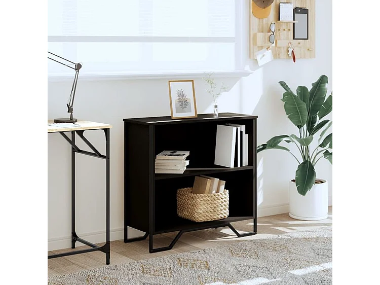 Bibliothèque noir 80x31x74,5 bois d'ingénierie