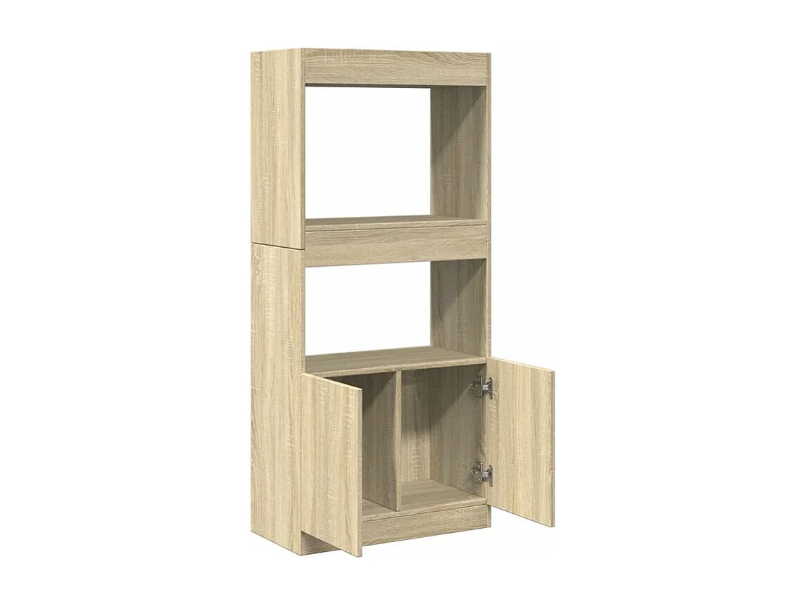 Buffet haut chêne sonoma 63x33x140 bois d'ingénierie