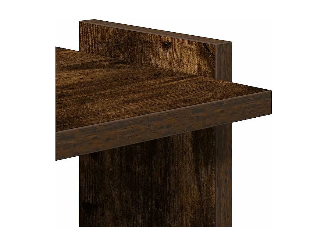 Bibliothèque 3 niveaux chêne fumé 60x30x120 bois d'ingénierie