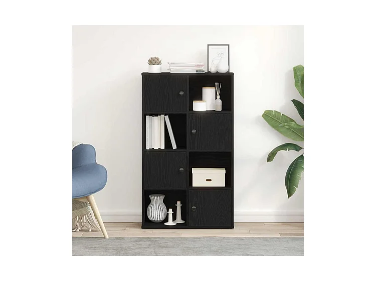 Bibliothèque chêne noir 60x24x101,5 bois d'ingénierie