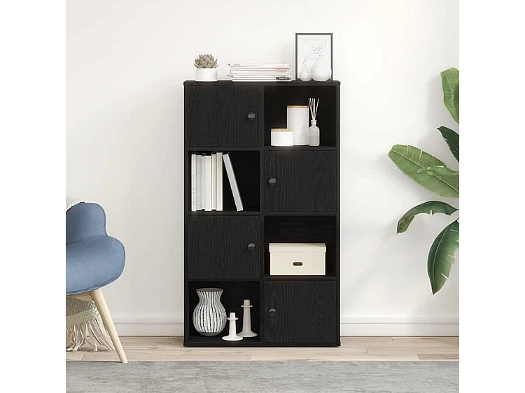 Bibliothèque chêne noir 60x24x101,5 bois d'ingénierie