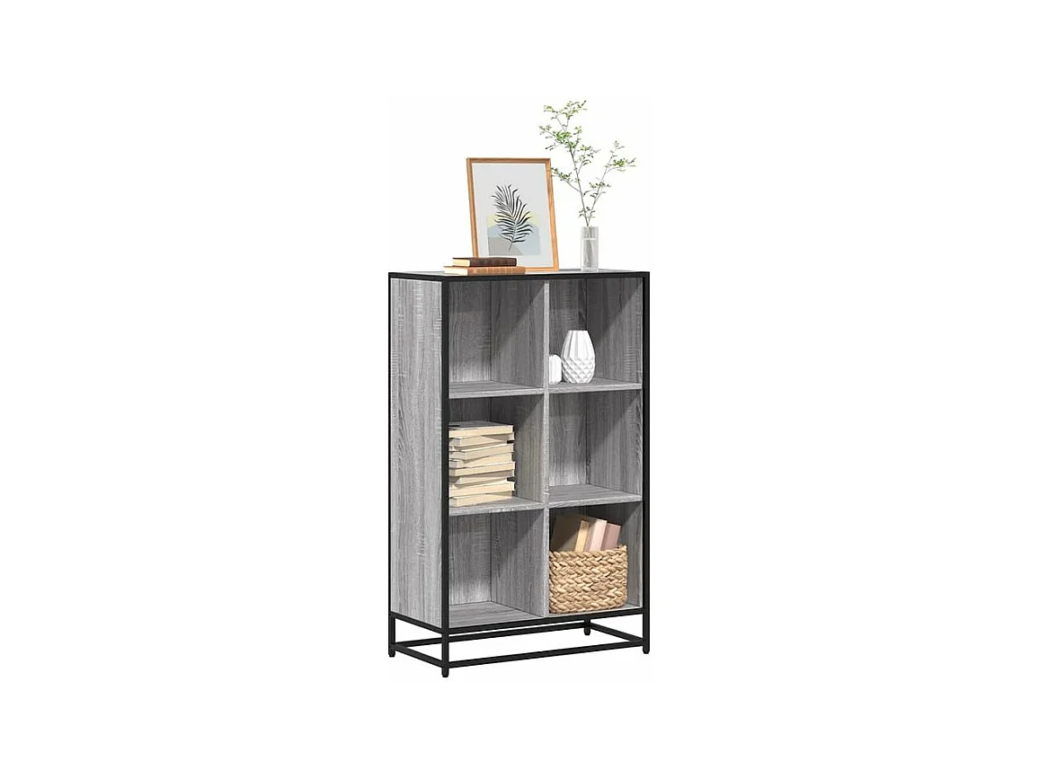 Bibliothèque sonoma gris 65,5x33x107,5 bois d'ingénierie