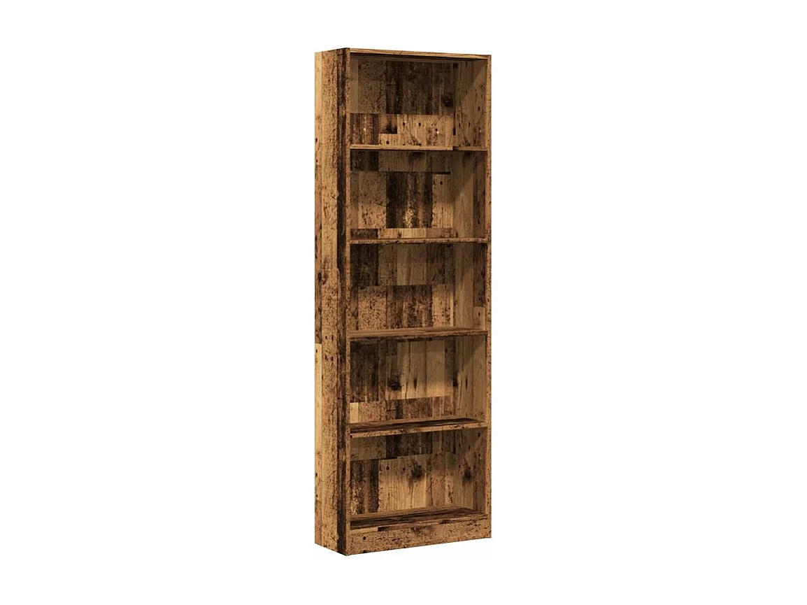 Bibliothèque vieux bois 60x24x176 bois d'ingénierie