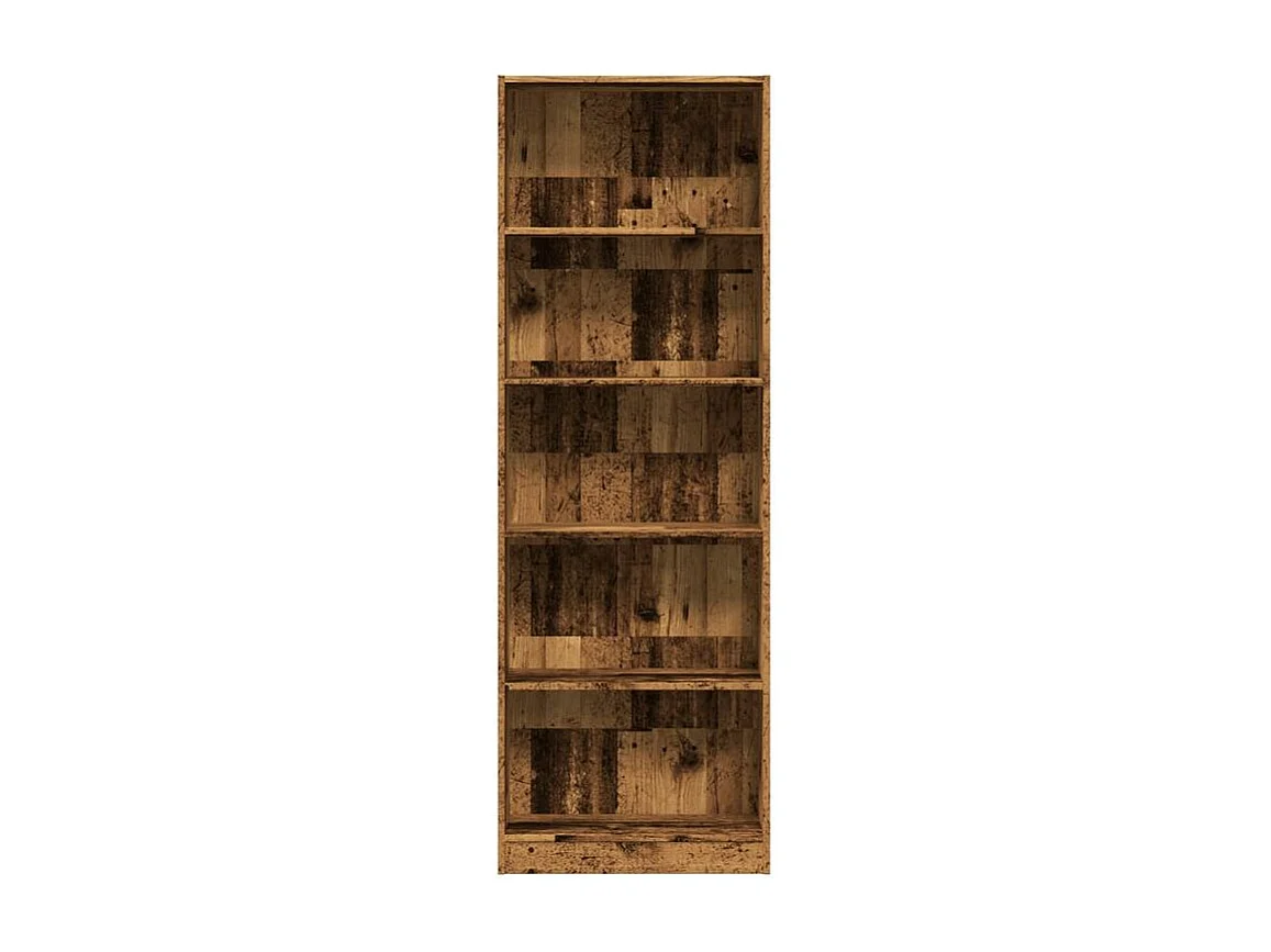 Bibliothèque vieux bois 60x24x176 bois d'ingénierie