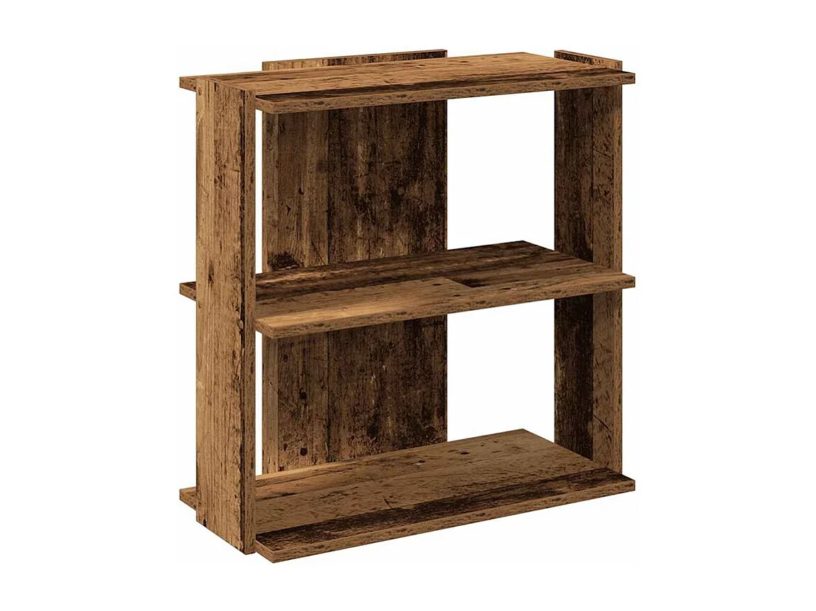 Bibliothèque à 3 niveaux vieux bois 60x30x60 bois ingénierie