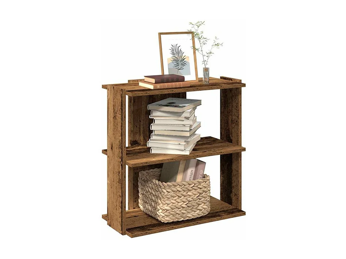 Bibliothèque à 3 niveaux vieux bois 60x30x60 bois ingénierie