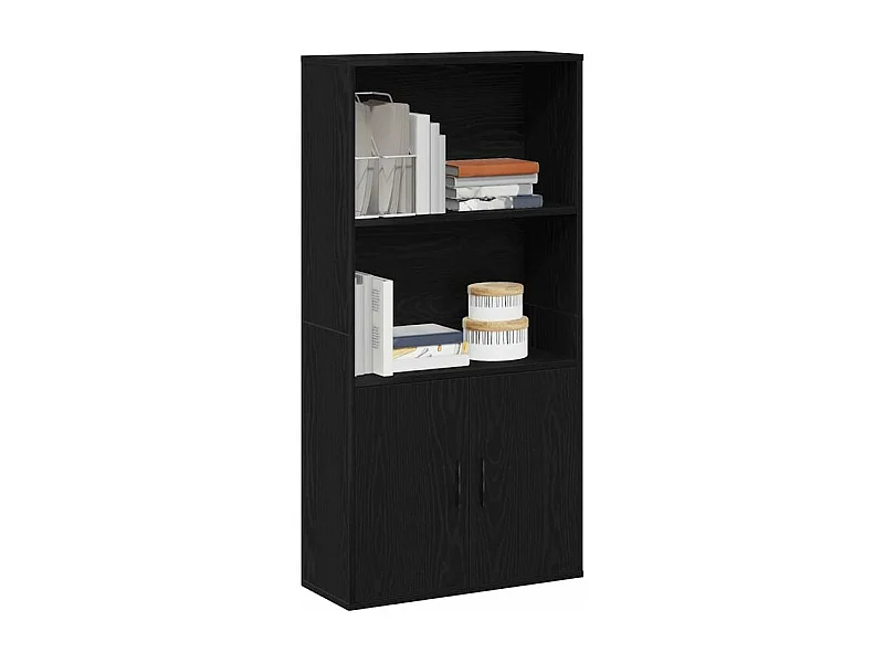Bibliothèque chêne noir 60x24x120 bois d'ingénierie
