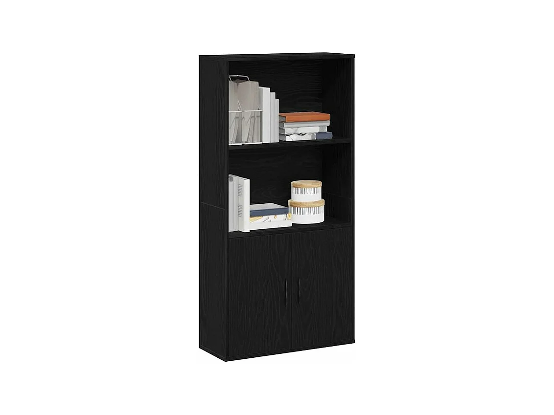 Bibliothèque chêne noir 60x24x120 bois d'ingénierie