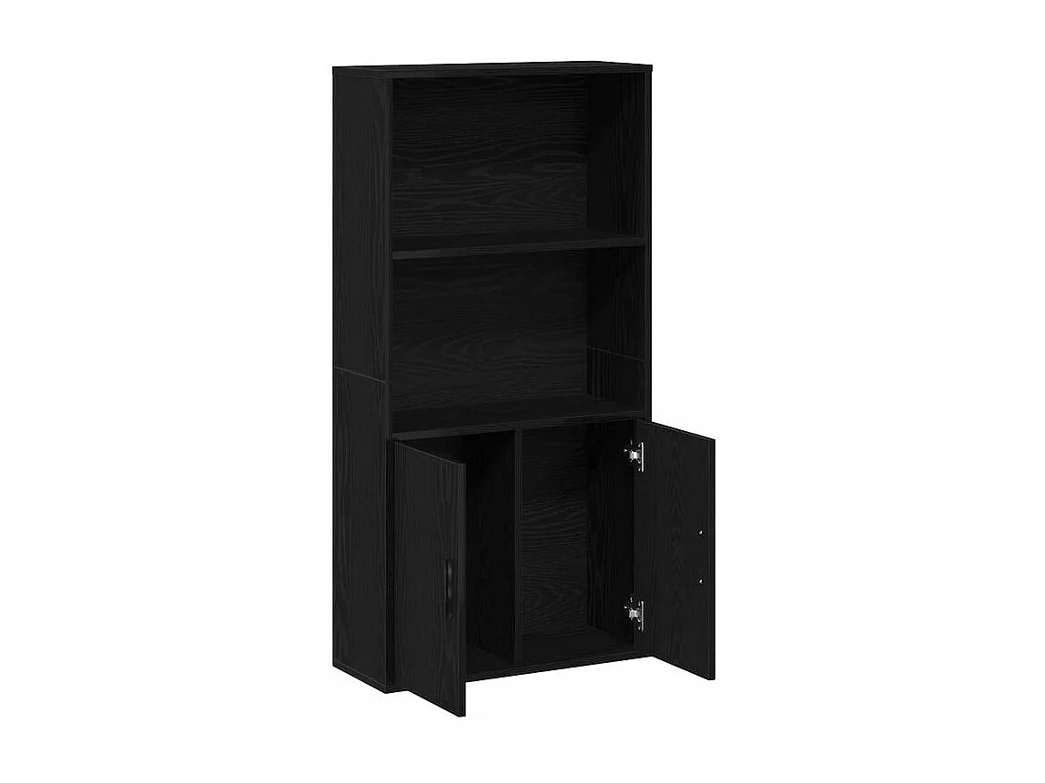 Bibliothèque chêne noir 60x24x120 bois d'ingénierie