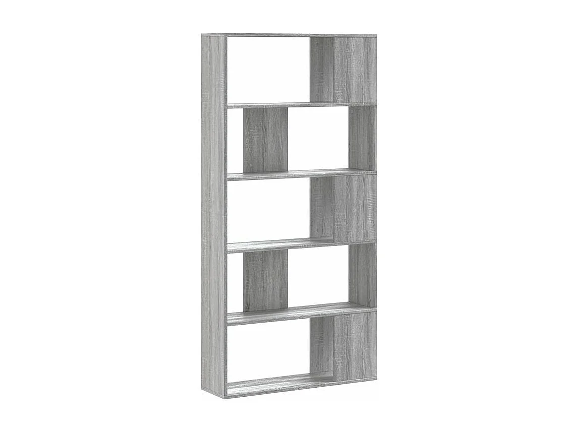 Bibliothèque 5 niveaux sonoma gris bois d'ingénierie