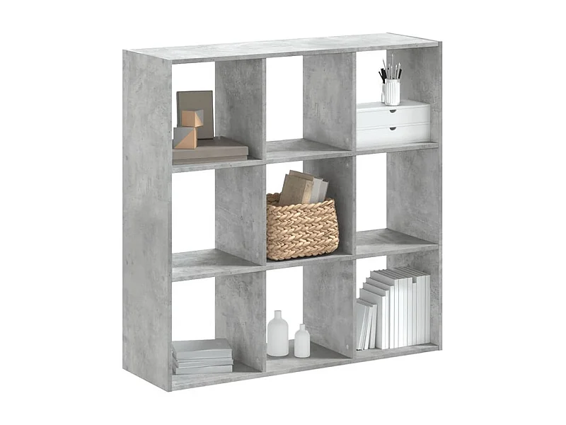 Bibliothèque gris béton 102x32x102 bois d'ingénierie