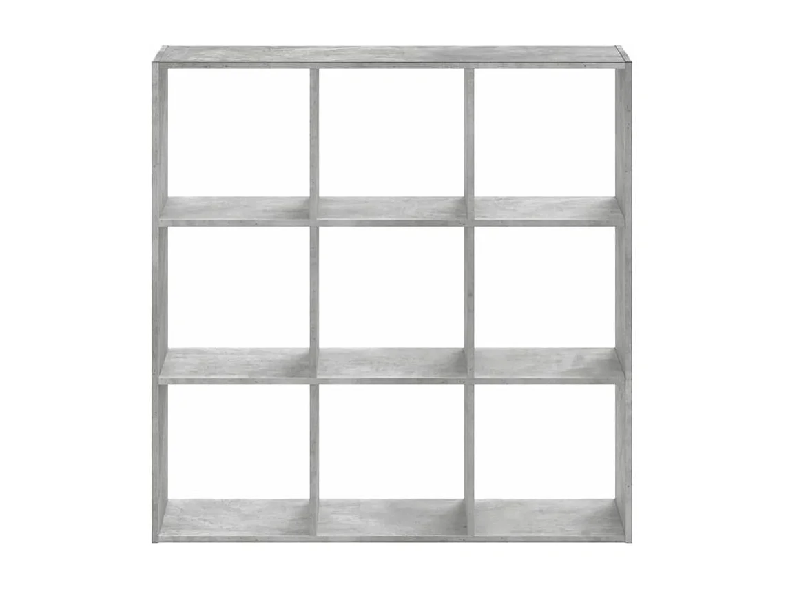 Bibliothèque gris béton 102x32x102 bois d'ingénierie