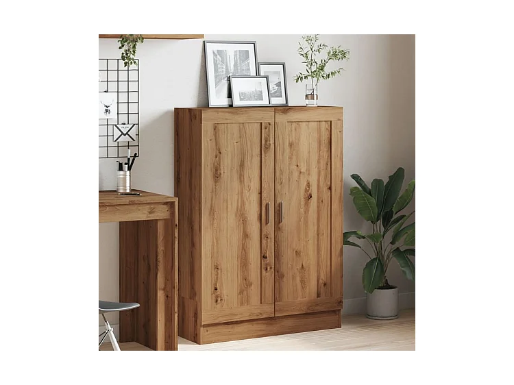 Bibliothèque chêne artisanal 82,5x30,5x115 bois d'ingénierie