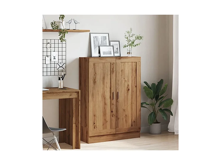 Bibliothèque chêne artisanal 82,5x30,5x115 bois d'ingénierie