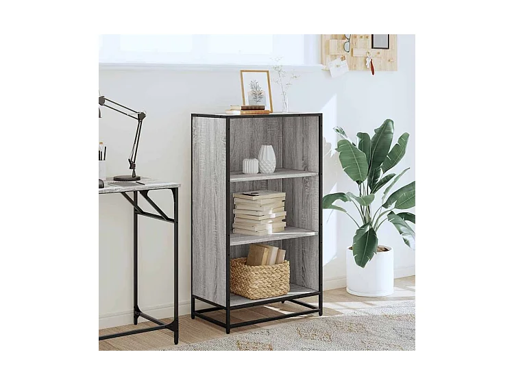 Bibliothèque sonoma gris 60x35x107,5 bois d'ingénierie