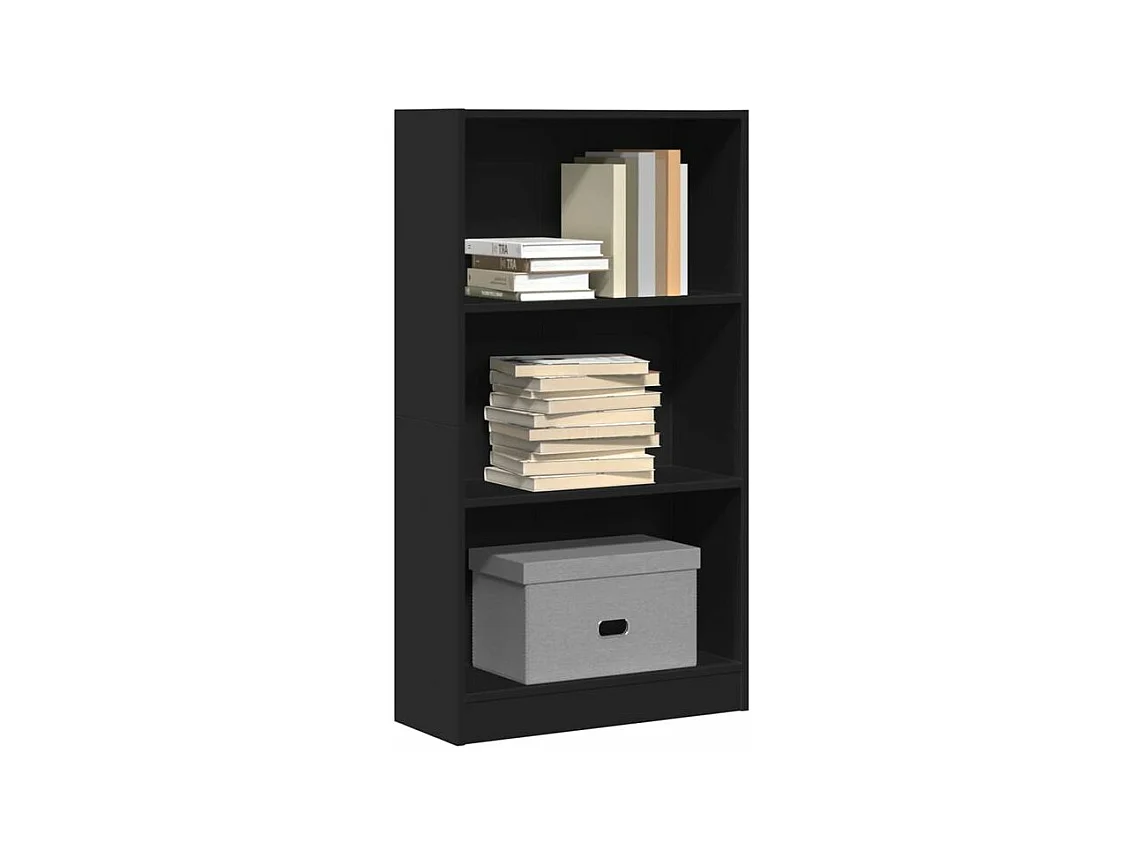 Bibliothèque noir 60x24x109 bois d'ingénierie