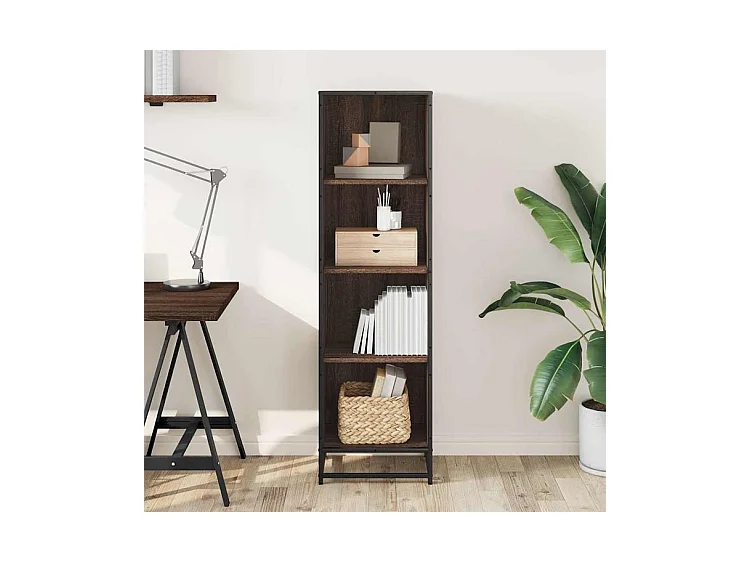 Bibliothèque chêne marron 40x35x139 bois d'ingénierie